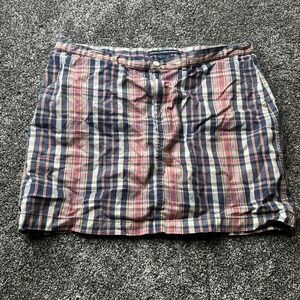 Ralph Lauren Sport Skirt Womens 12 Multicolor Plaid Short Straight Pencil Cotton